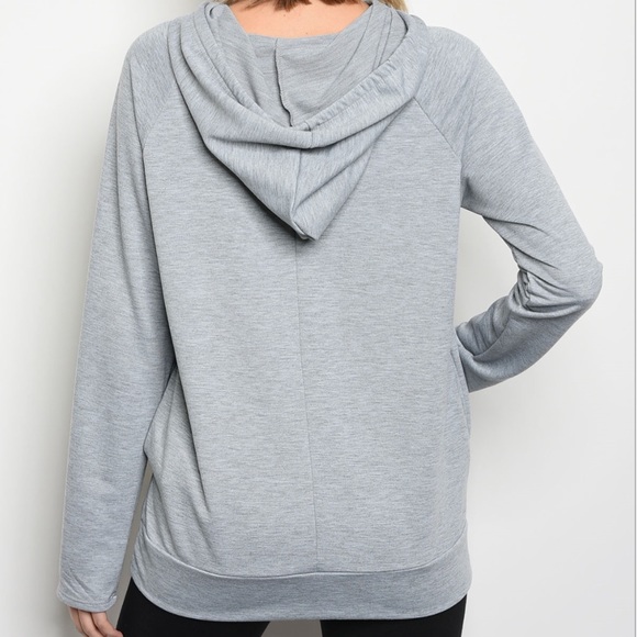 LAST Gray Embellished Hoodie 03003 - Picture 3 of 3